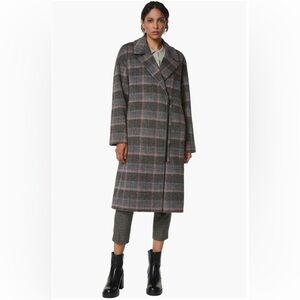 Andrew Marc Casma Plaid Wool Blend Coat size M